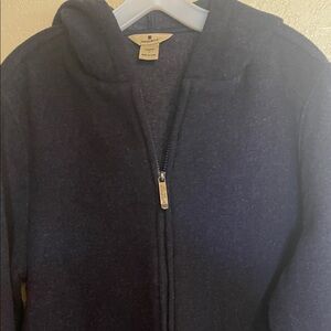 Woolrich Women's Dark Gray Jacket Size Large Wool Blend with hood